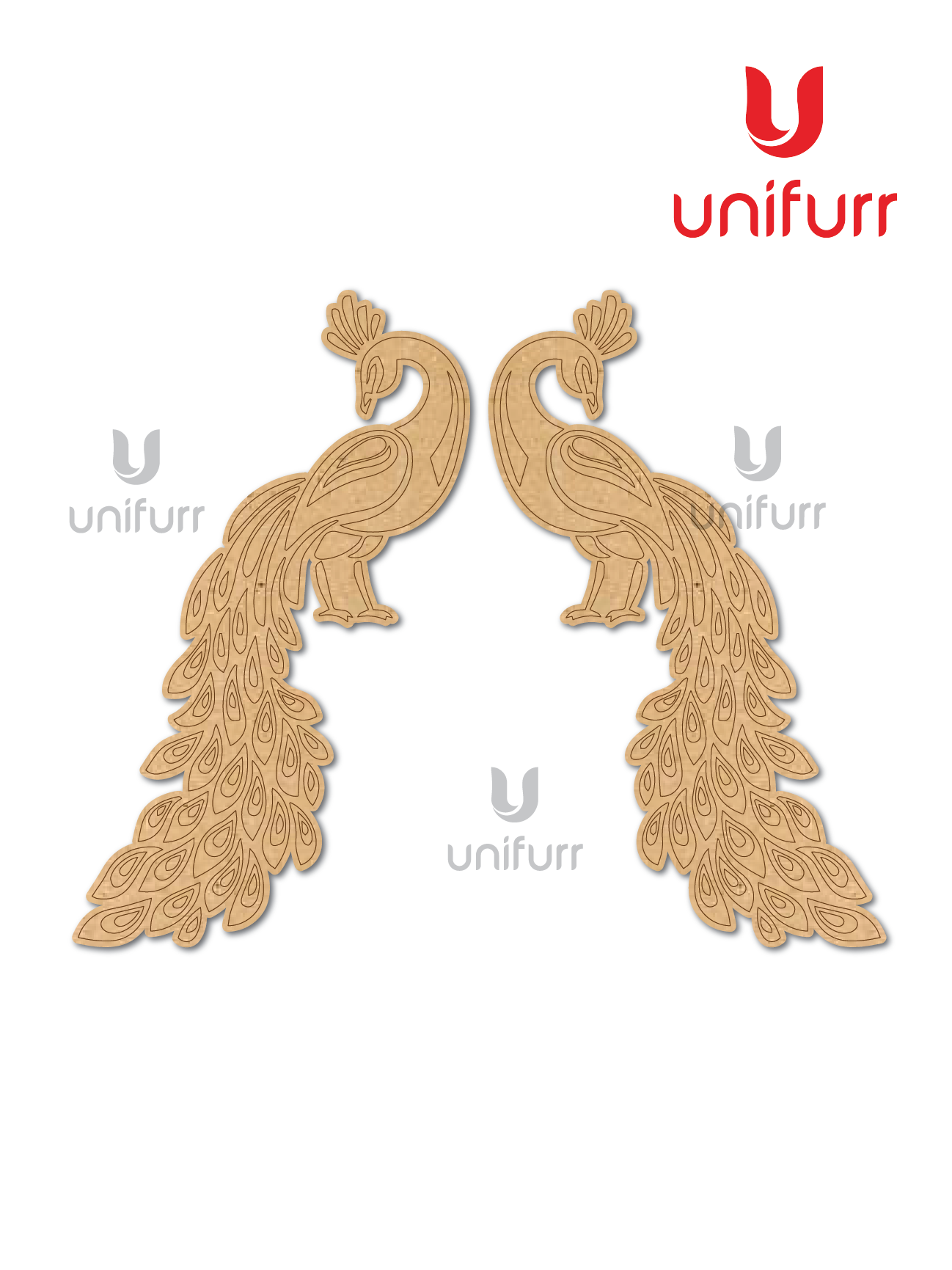 Peacock MDF Premarked Cutout