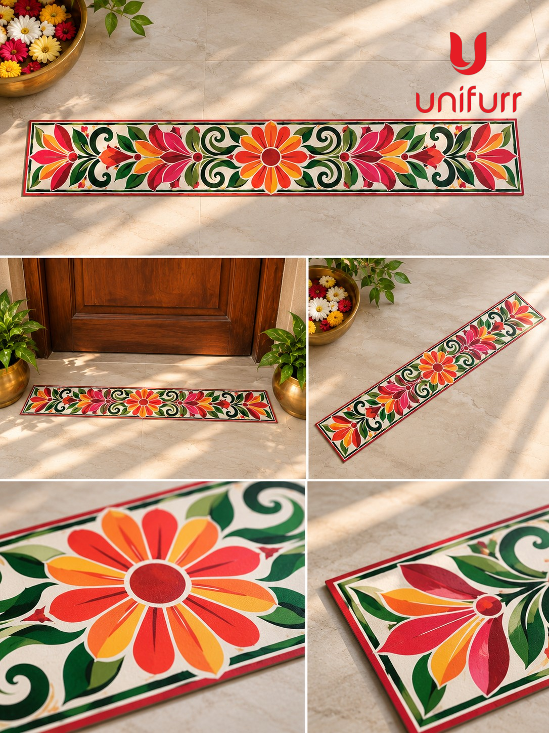 Floral F1 Canvas Reusable Rangoli