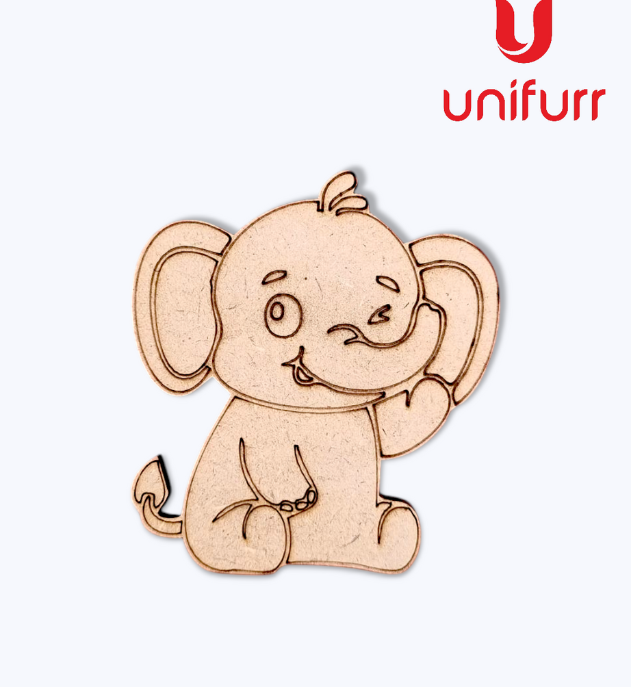 Baby Elephant - Pre-marked MDF Cutout