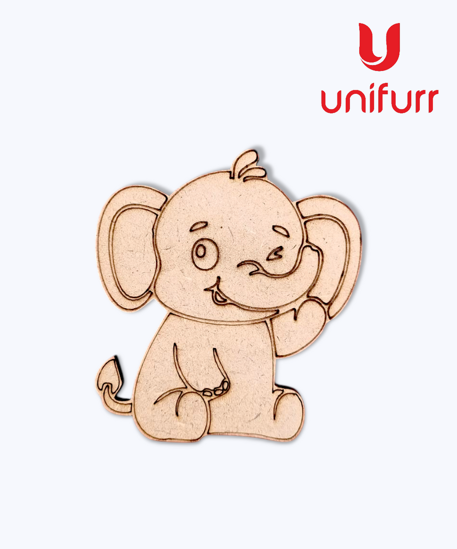 Baby Elephant - Pre-marked MDF Cutout