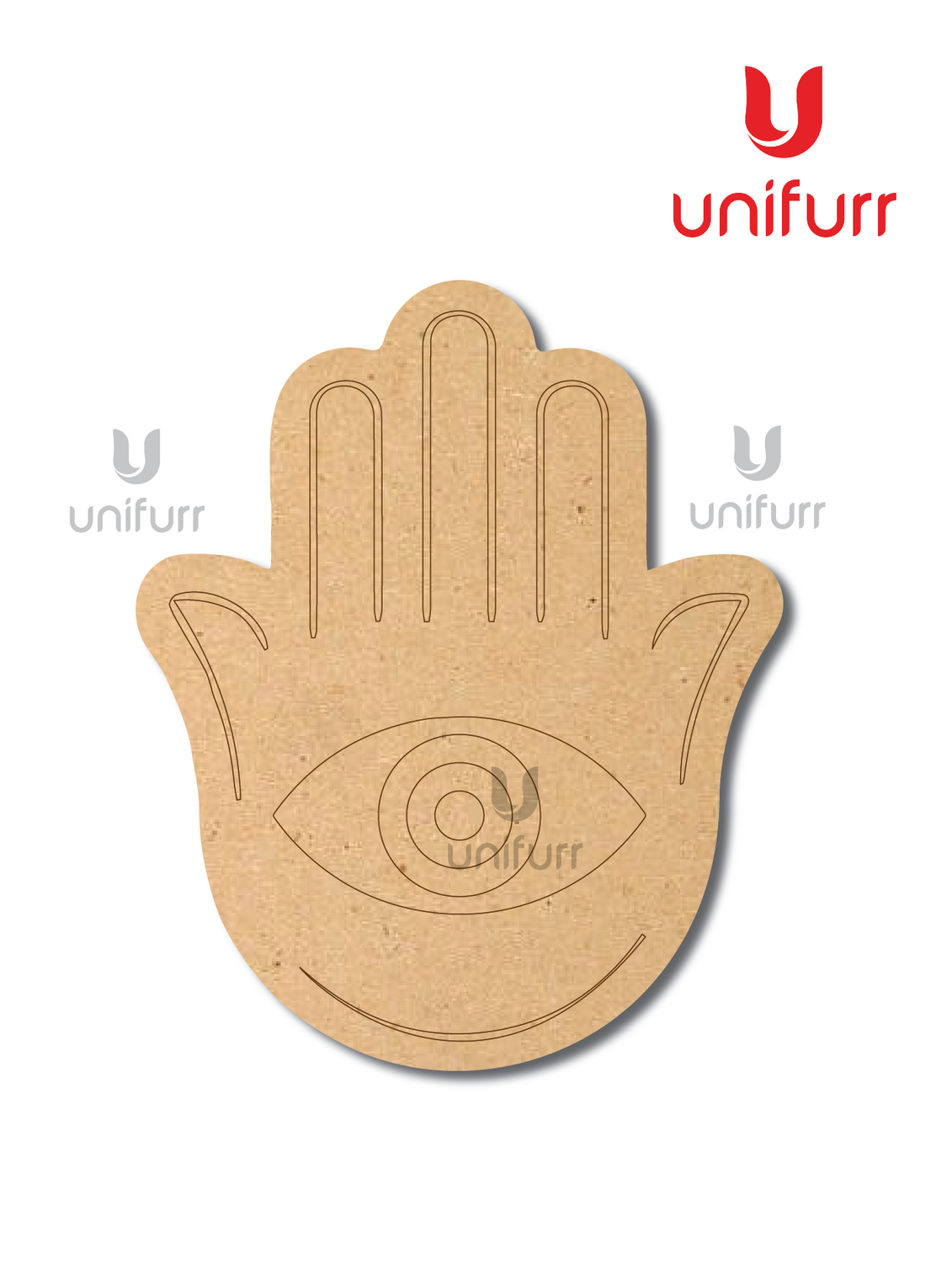 Evil Eye Hand -Lipan Pre-marked MDF