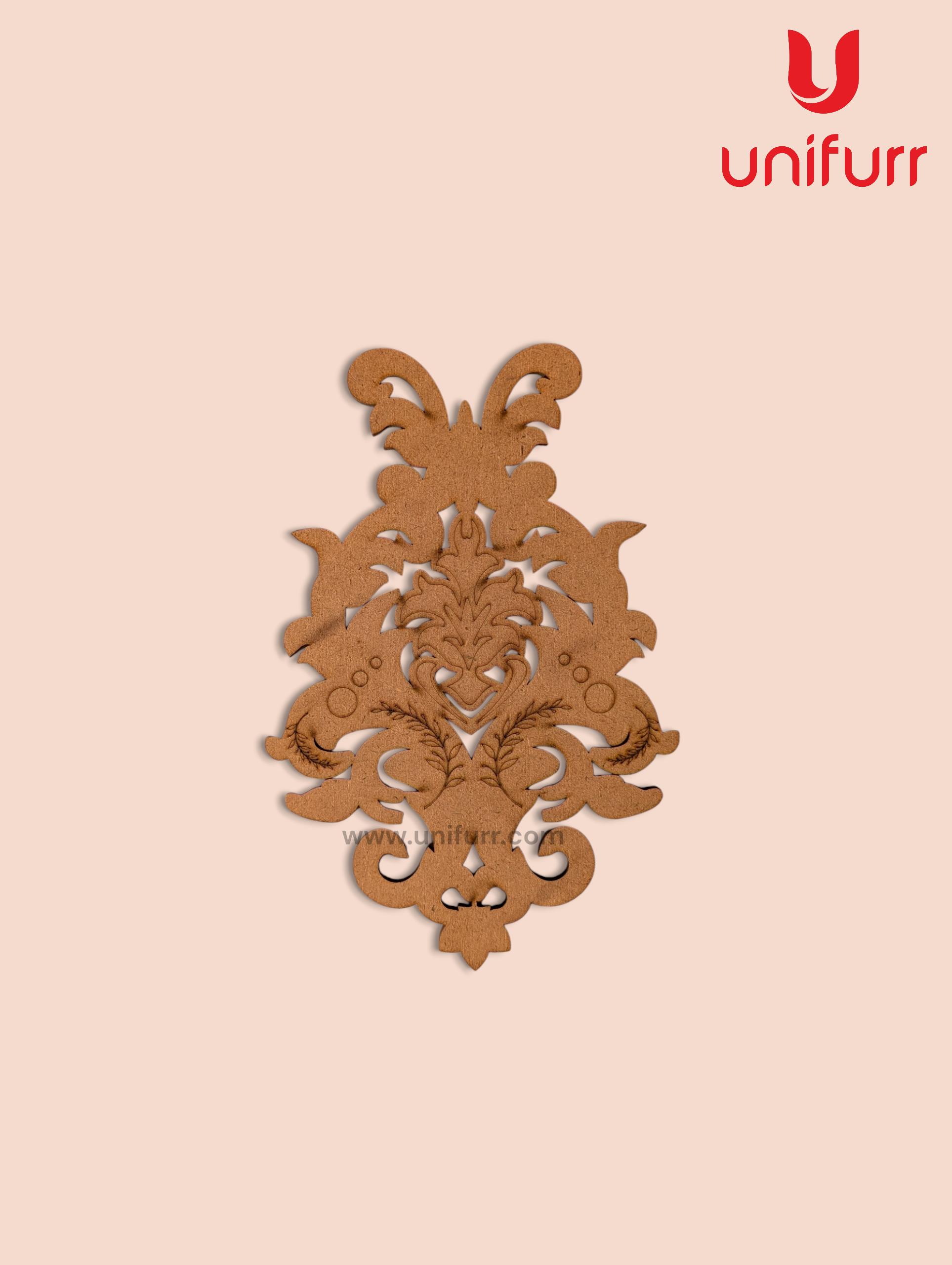 Floral Motif D4 MDF Cutout