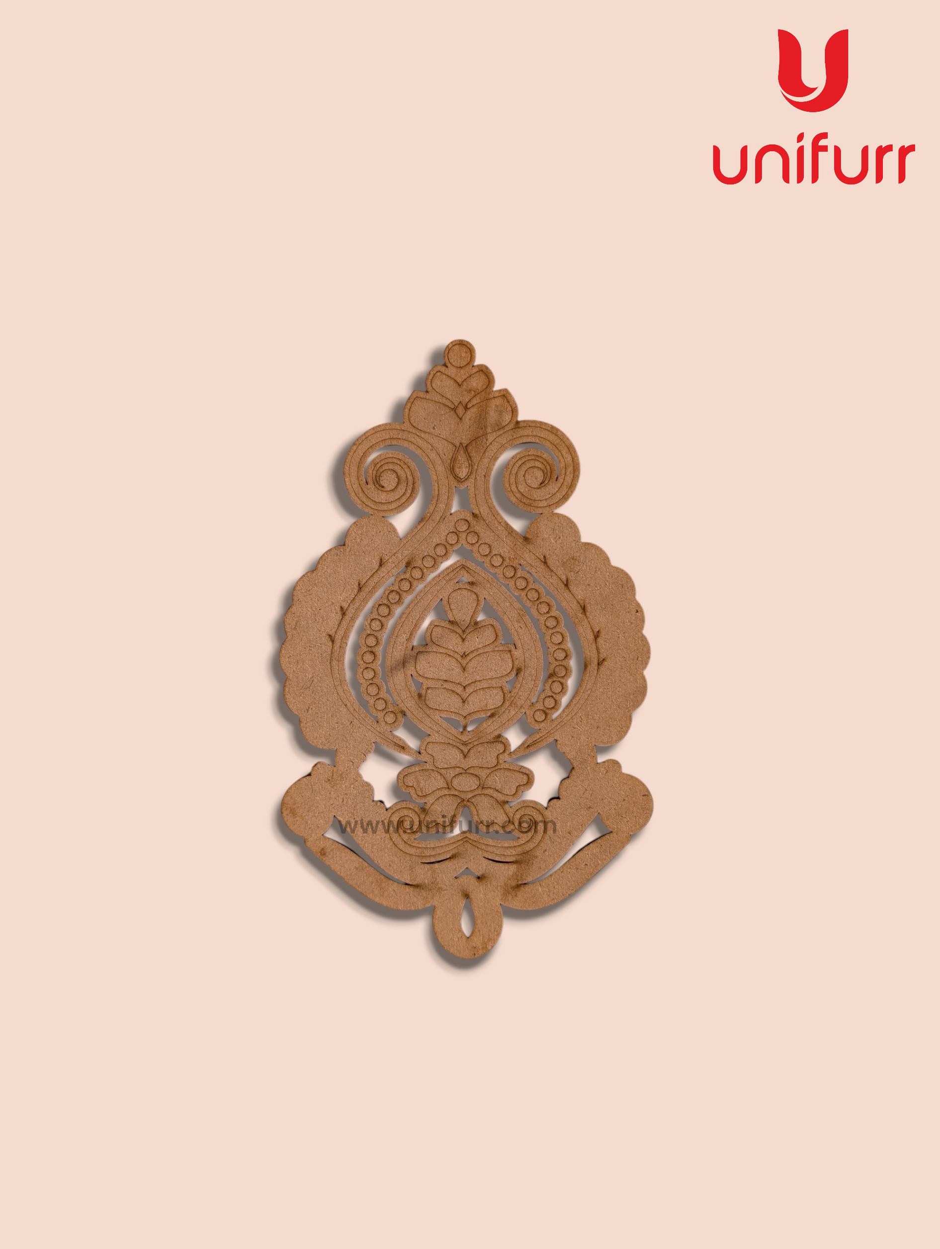 Floral Motif D6 MDF Cutout