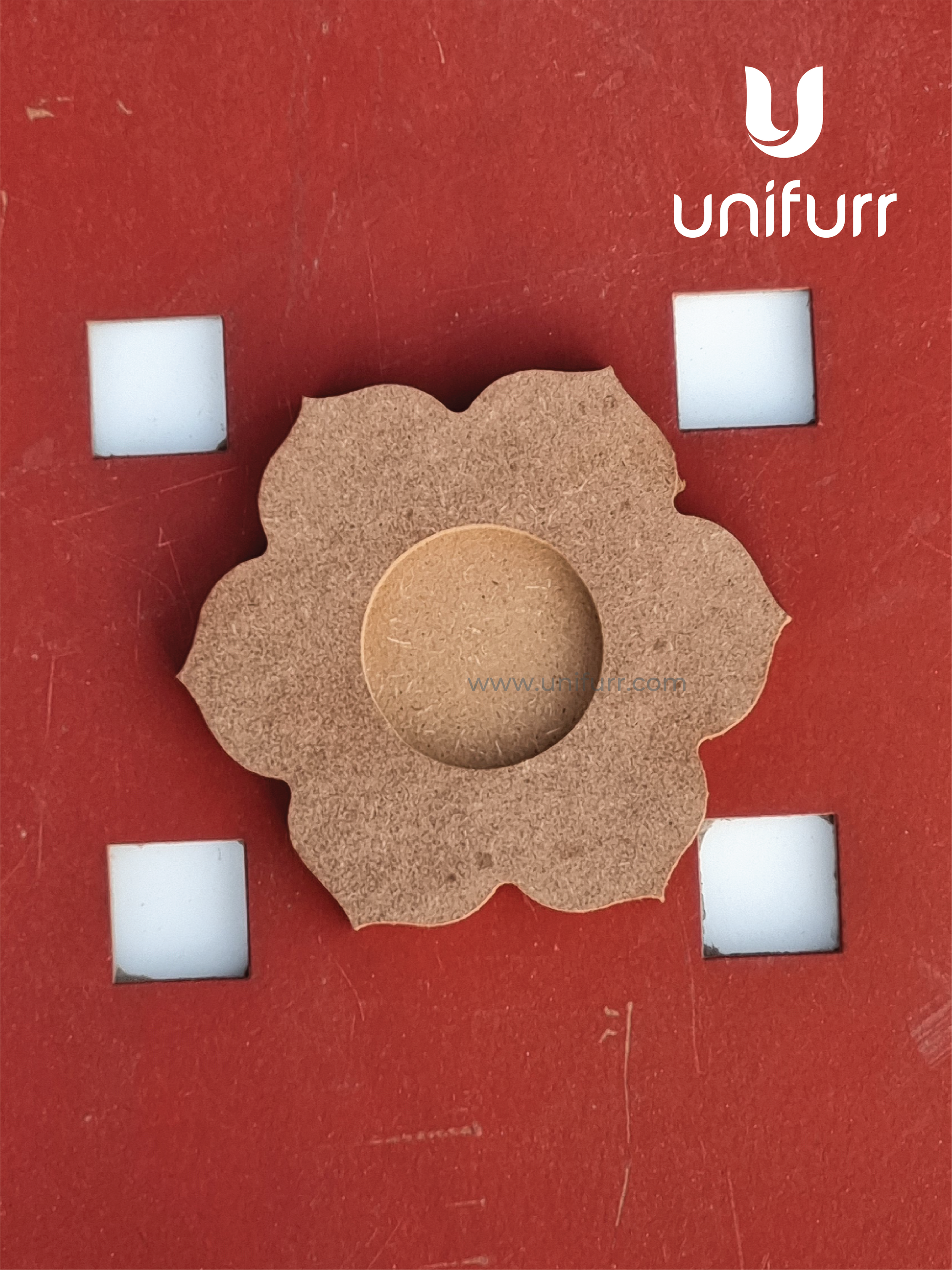 Flower 2- 12mm Mdf Tea Light Holder
