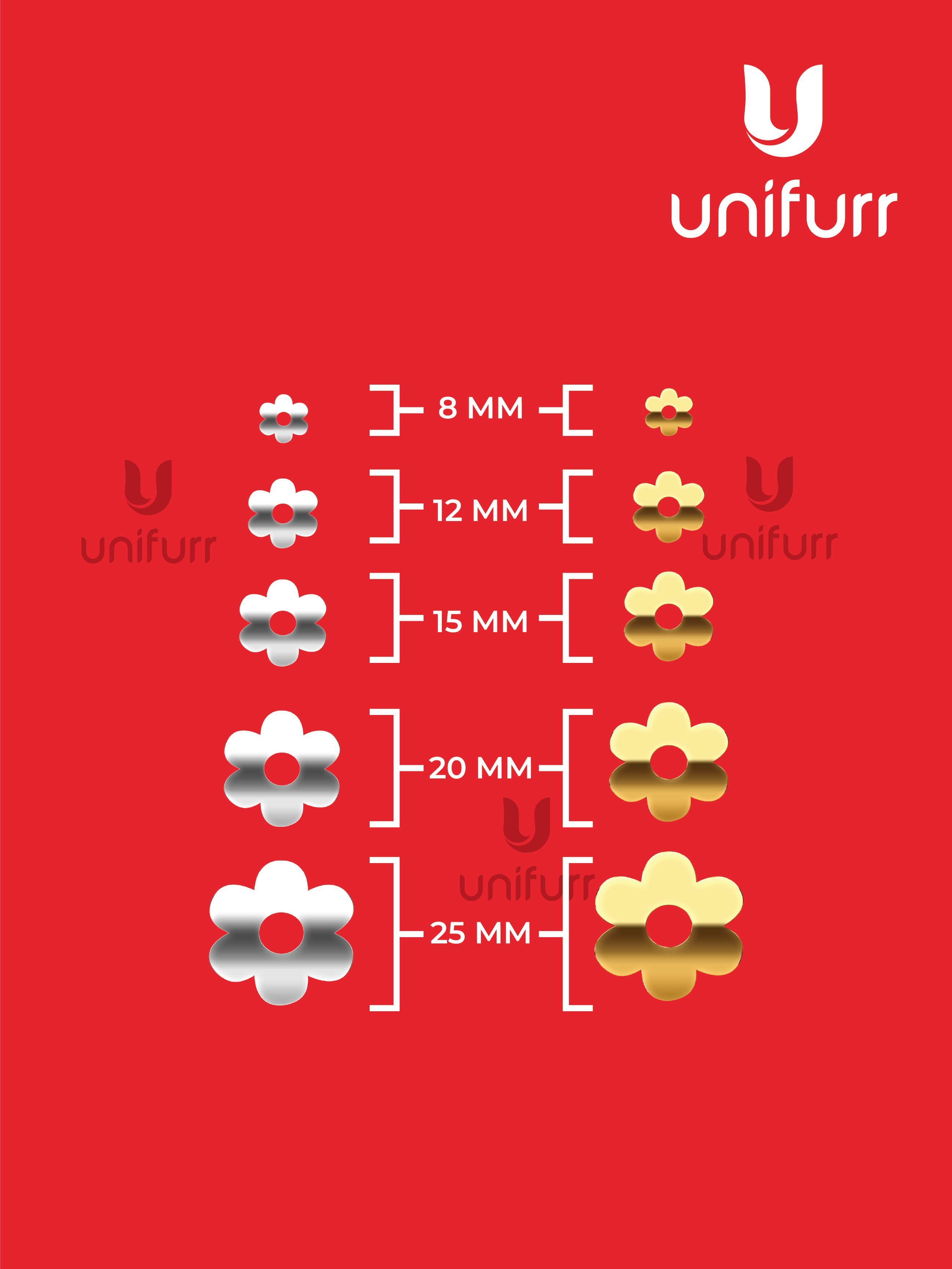 Flower Design 2 -Acrylic Mirror - 100 Pcs