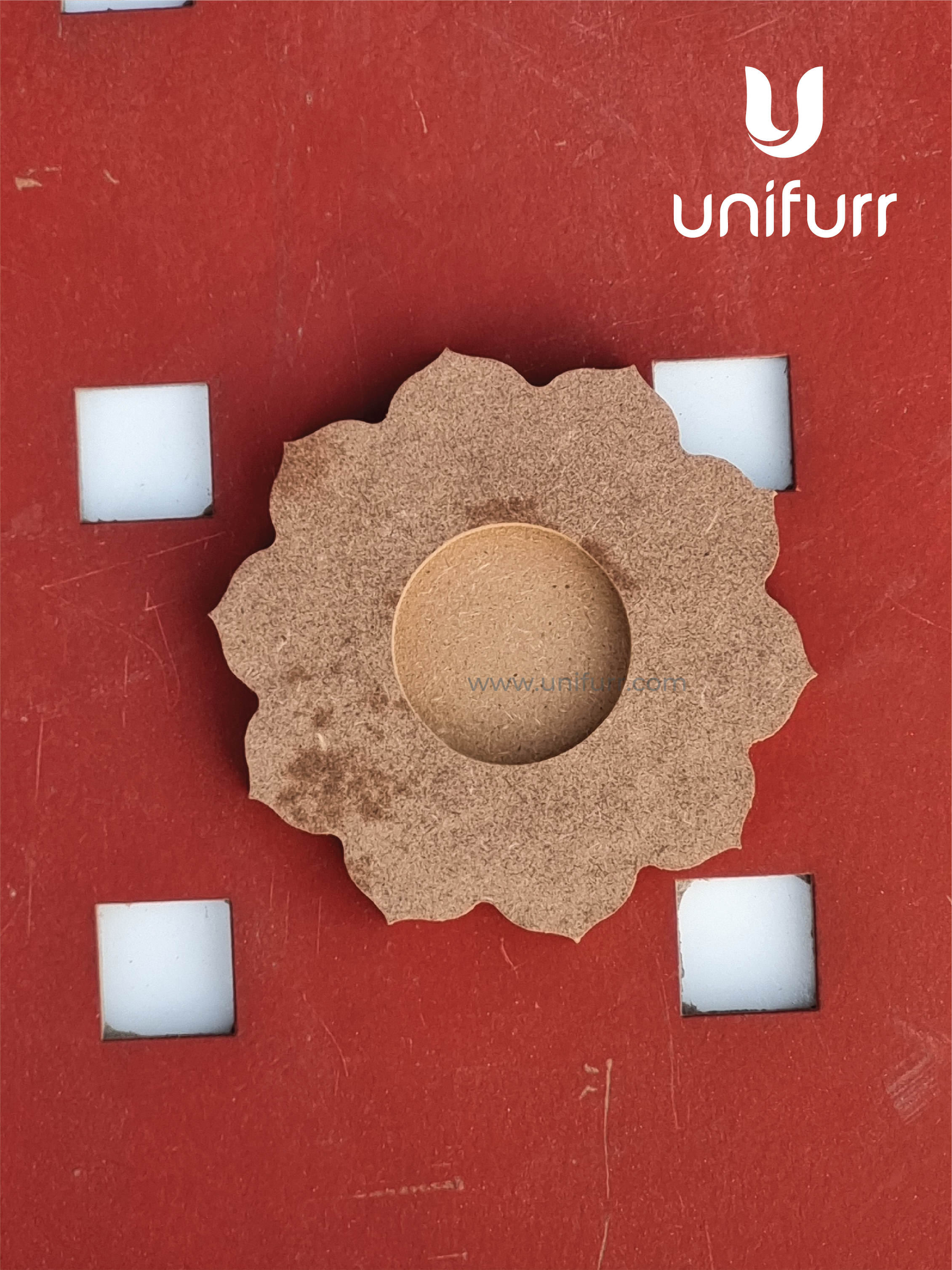 Flower 4 - 12mm Mdf Tea Light Holder