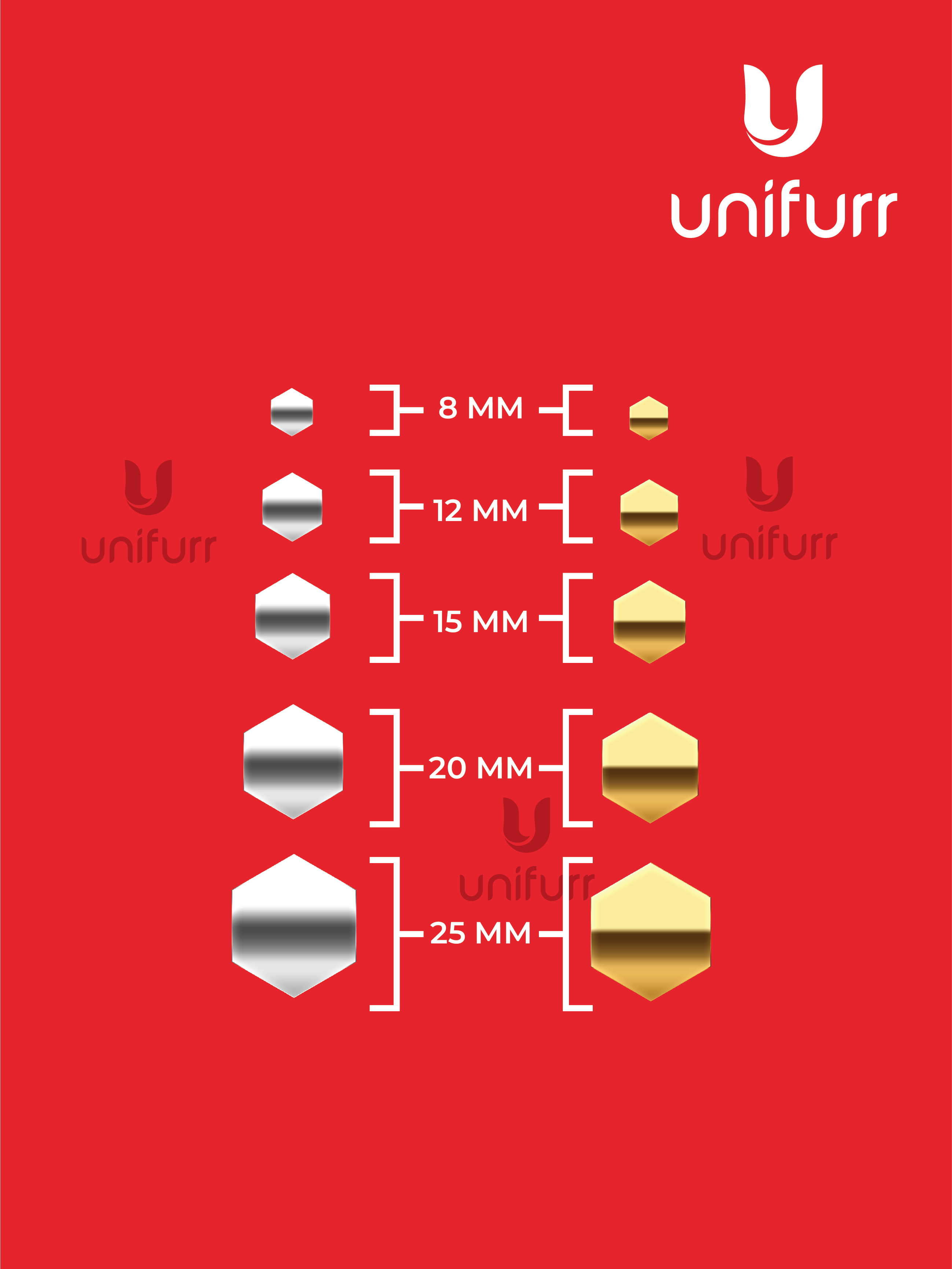 Hex Acrylic Mirror - 100 Pcs