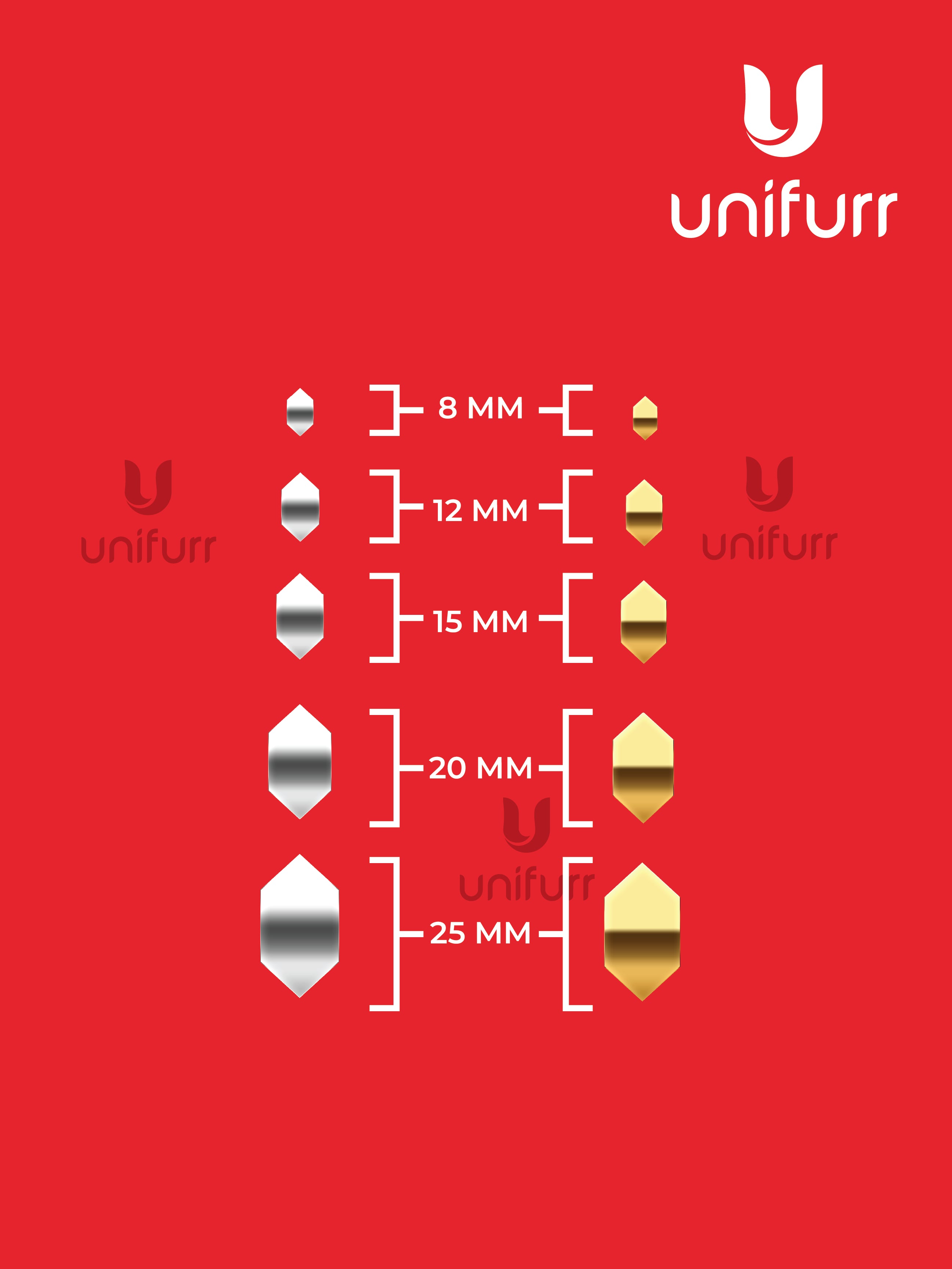 Hex Long-Acrylic Mirror - 100 Pcs