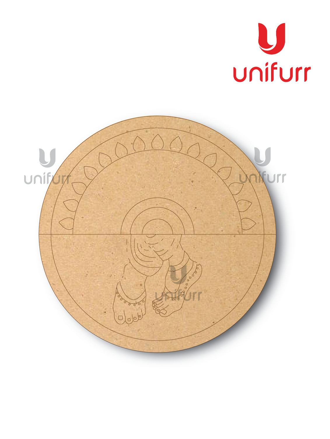 Krishna Feet -Lipan Pre-marked MDF