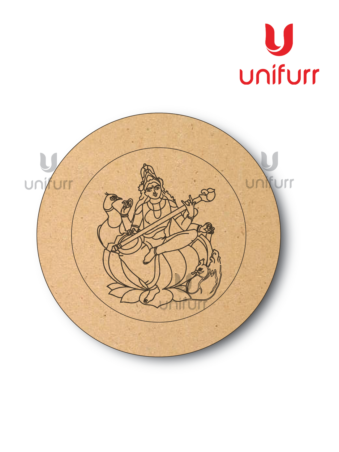 Maa Saraswati - Lipan Pre-marked MDF