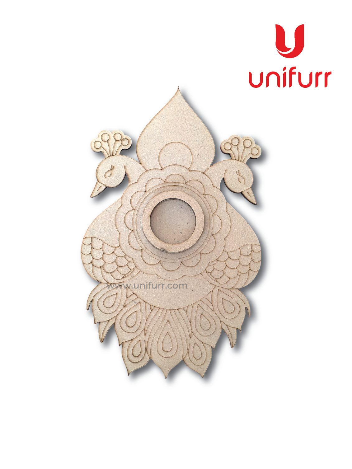 Peacock- Mdf Tea Light Candle Holder
