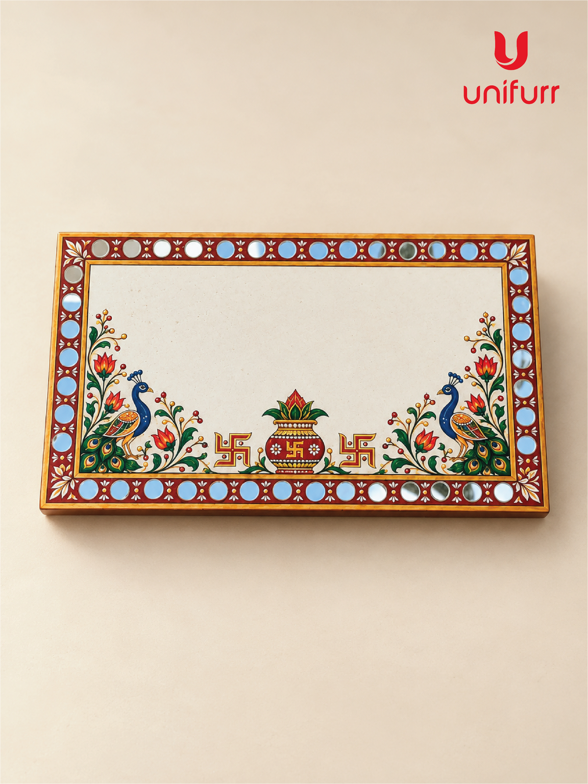Peacock Theme Chowki Rectangular