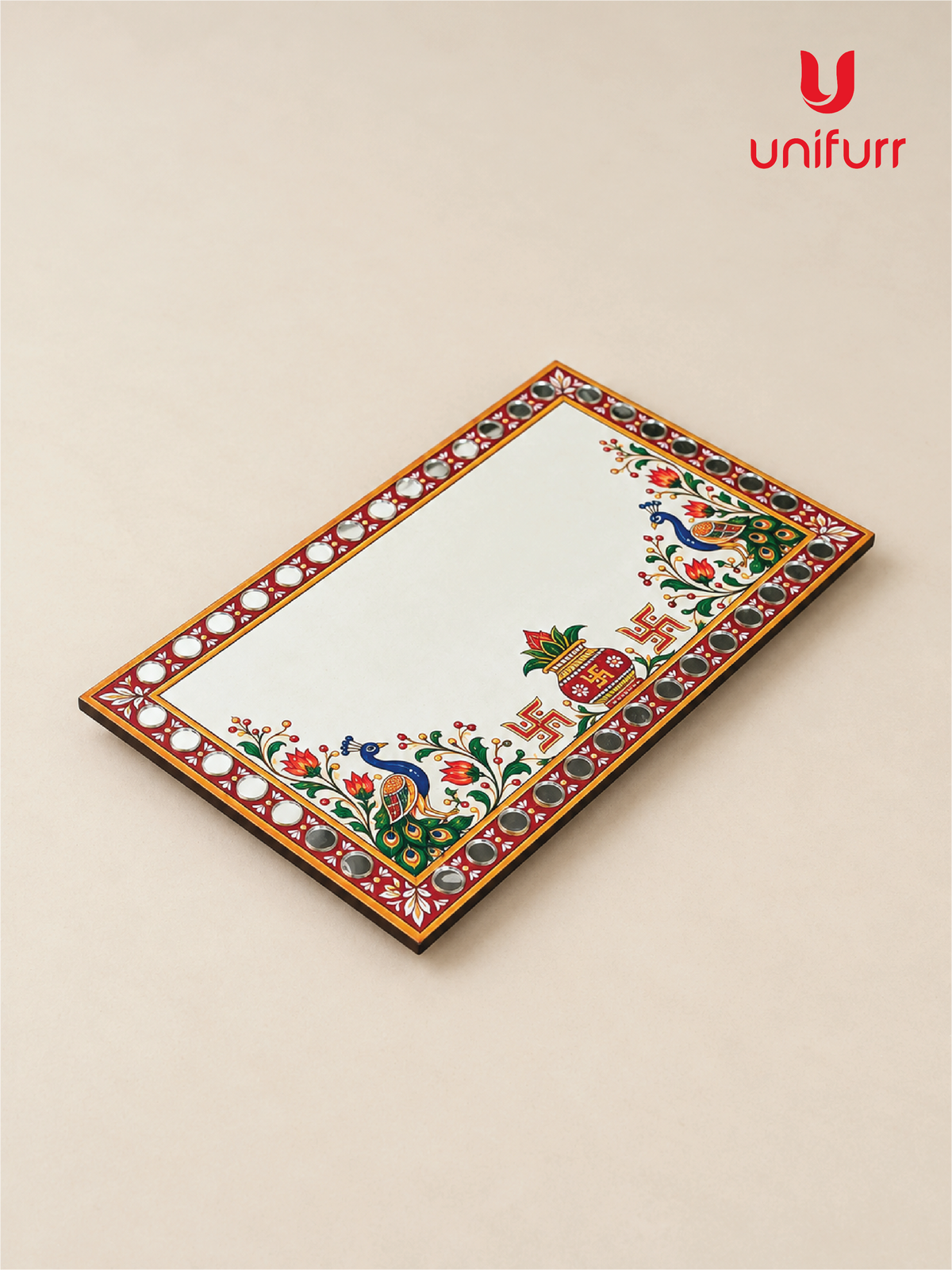 Peacock Theme Chowki Rectangular