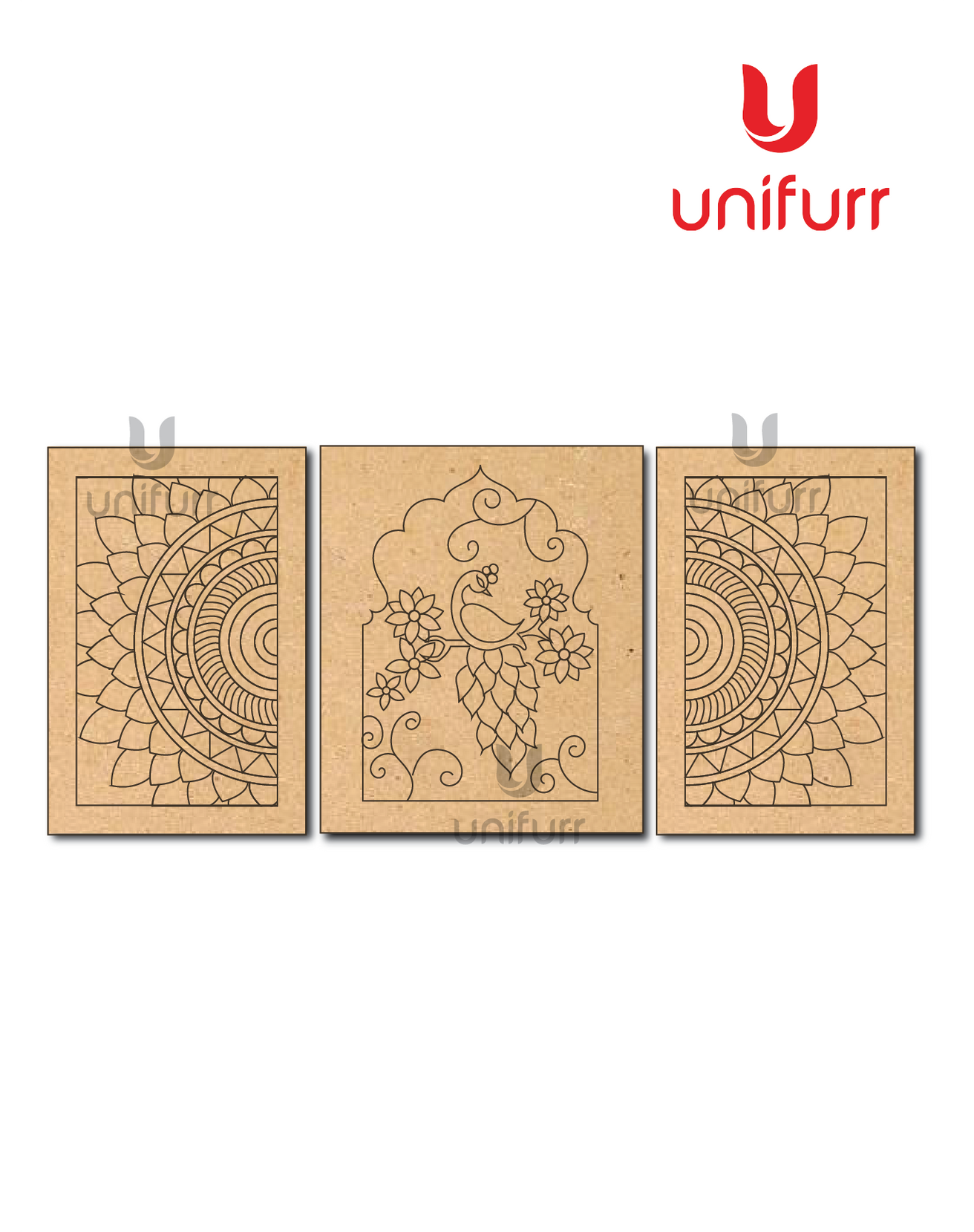 Peacock Wall Art - Lipan Pre-marked MDF