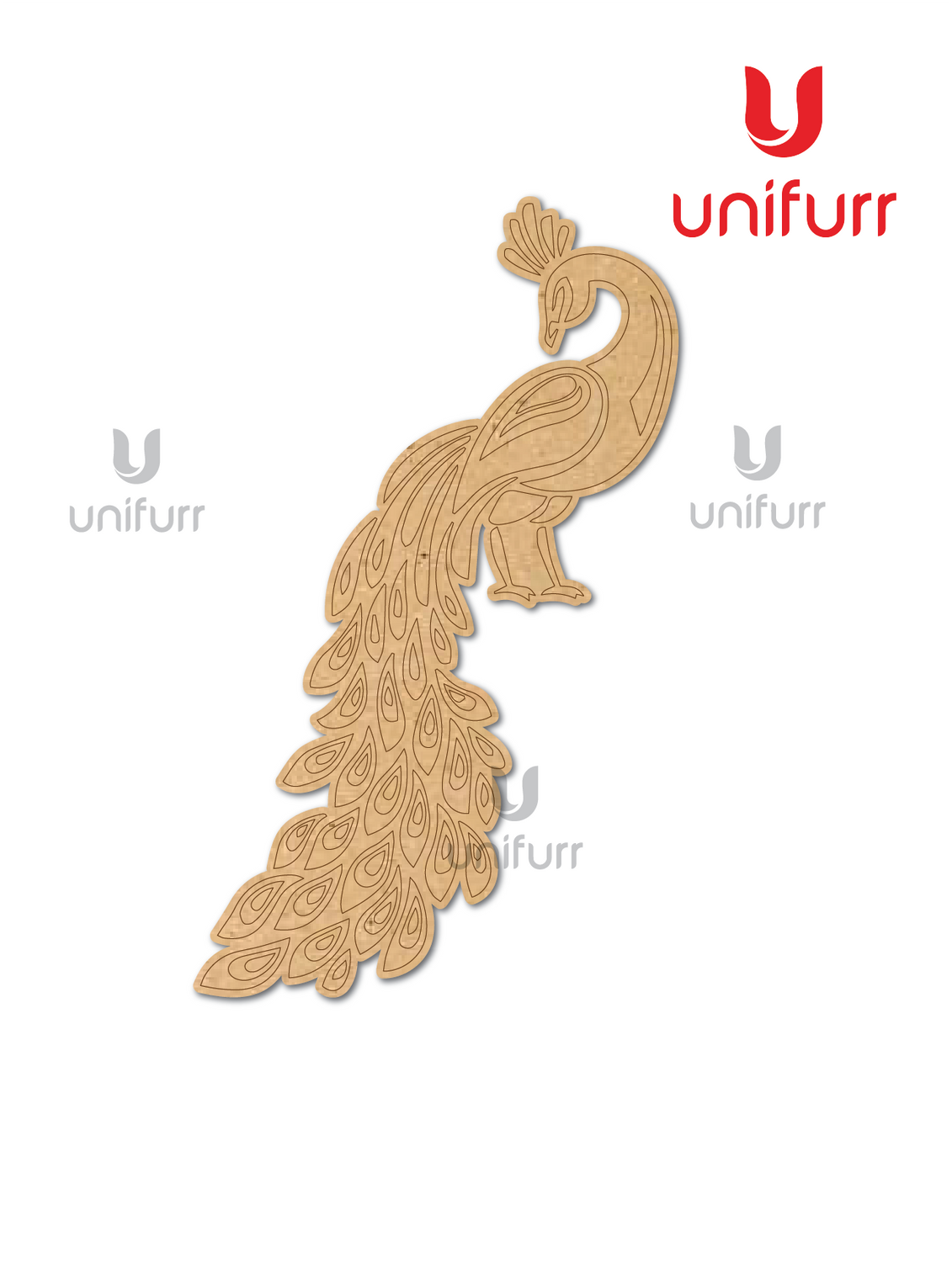 Peacock  MDF Premarked Cutout