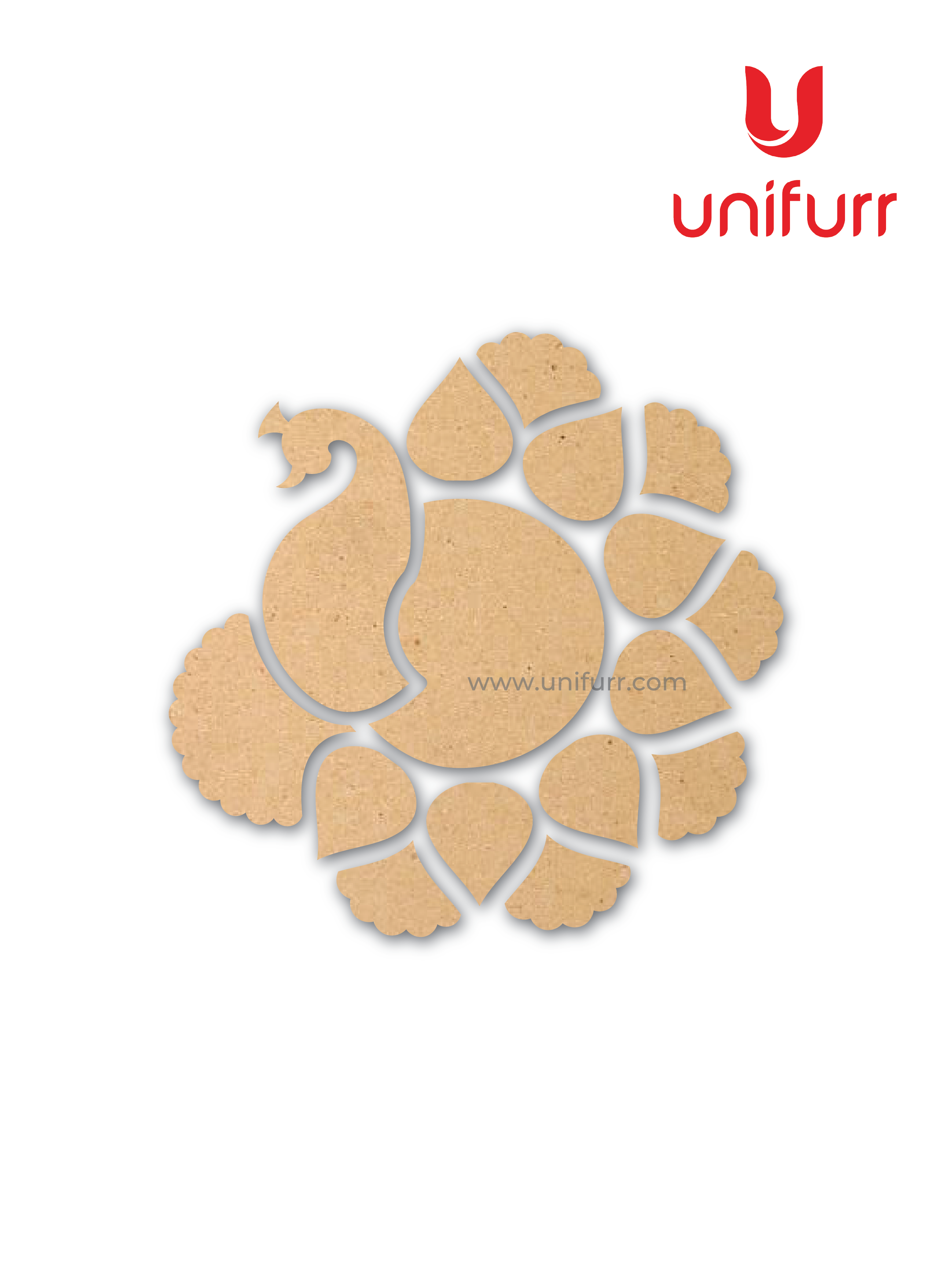 Peacock Rangoli MDF Cutout