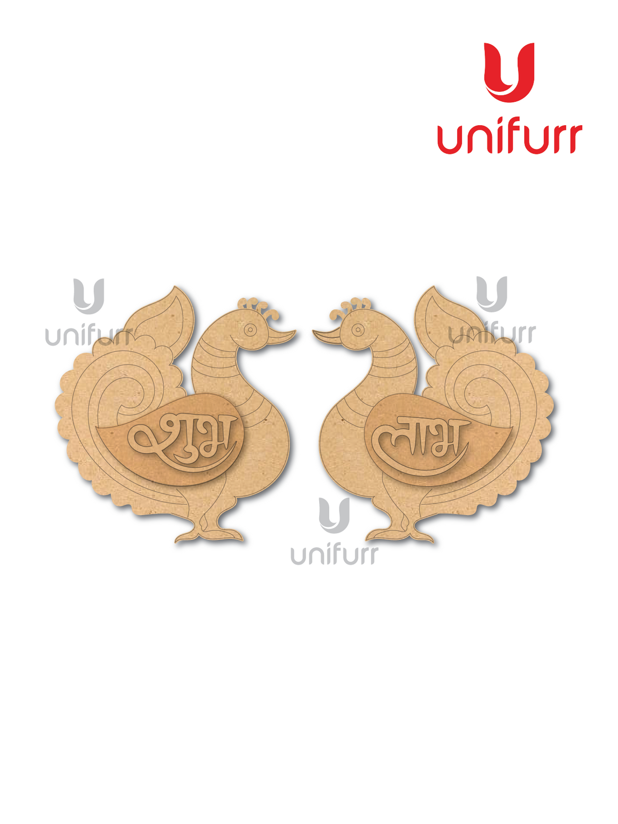 Peacock Subh Labh MDF Cutout