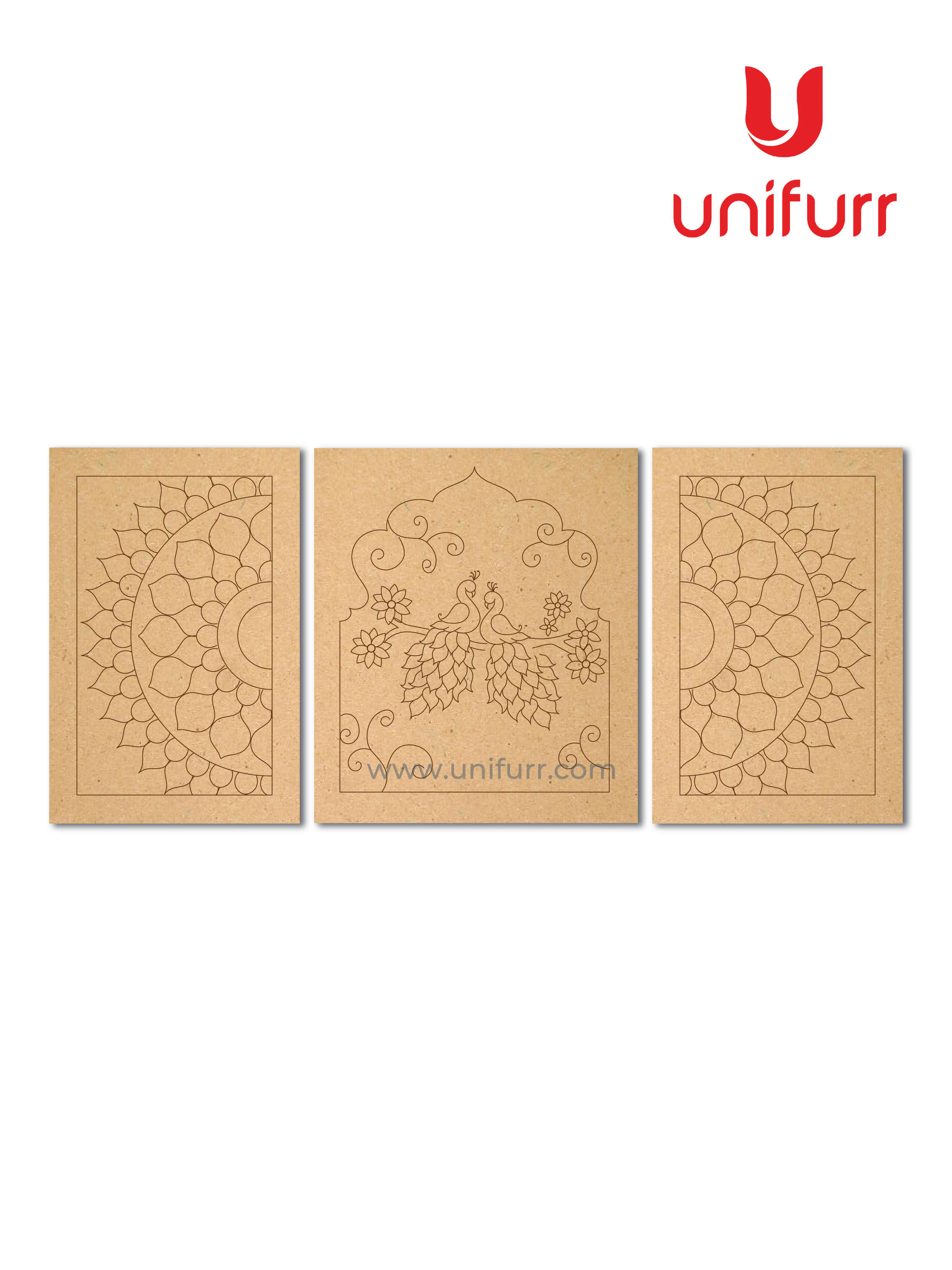Peacock Wall Art D2 - Lipan Pre-marked MDF