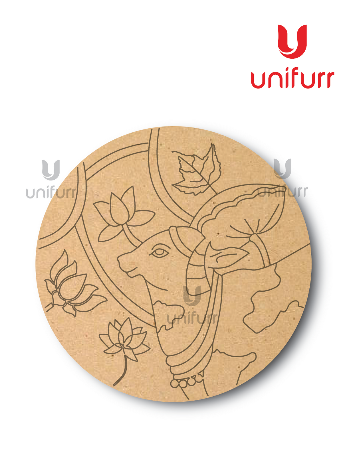 Pichwai Cow 2 Lipan Pre-marked MDF