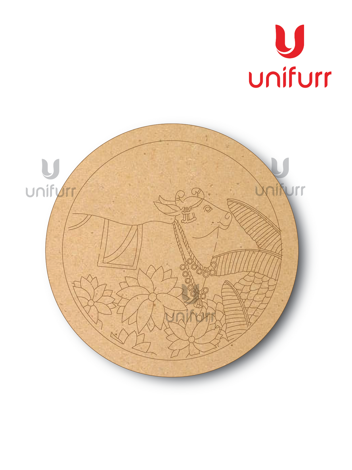 Pichwai Cow 4 -Lipan Pre-marked MDF