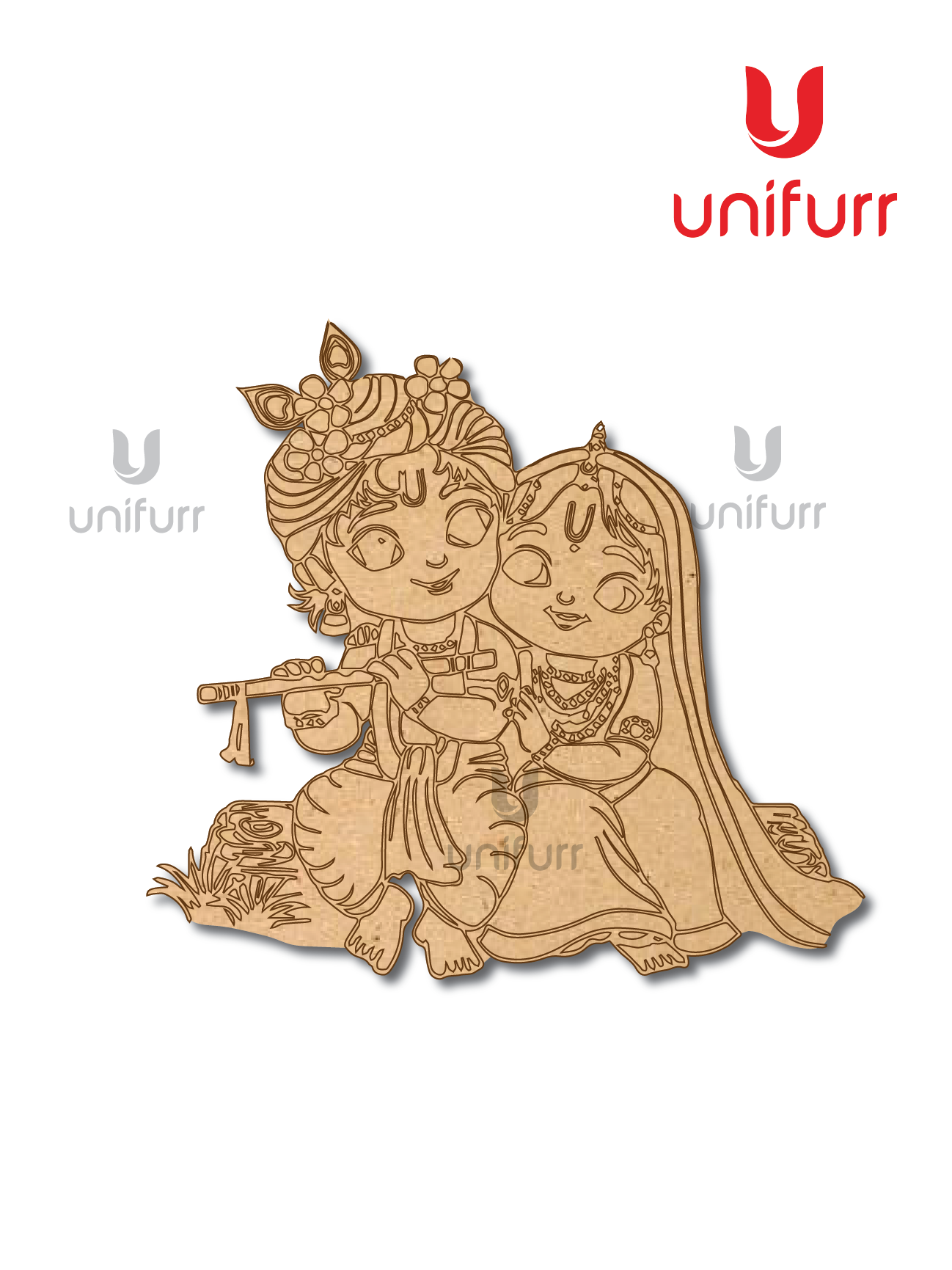 Radha Krishna Pre-marked MDF Cutout