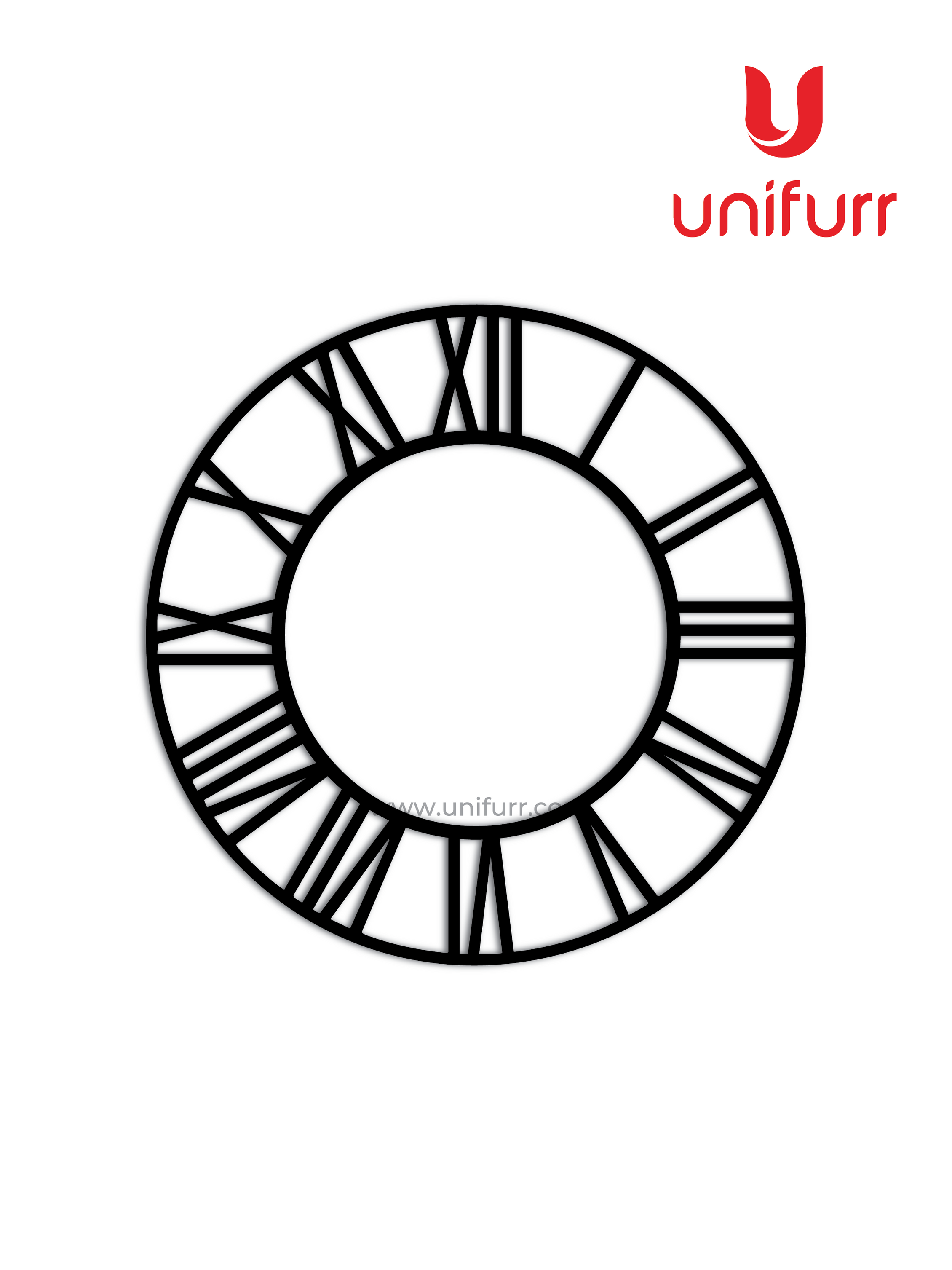 Roman Clock Dial Black Acrylic
