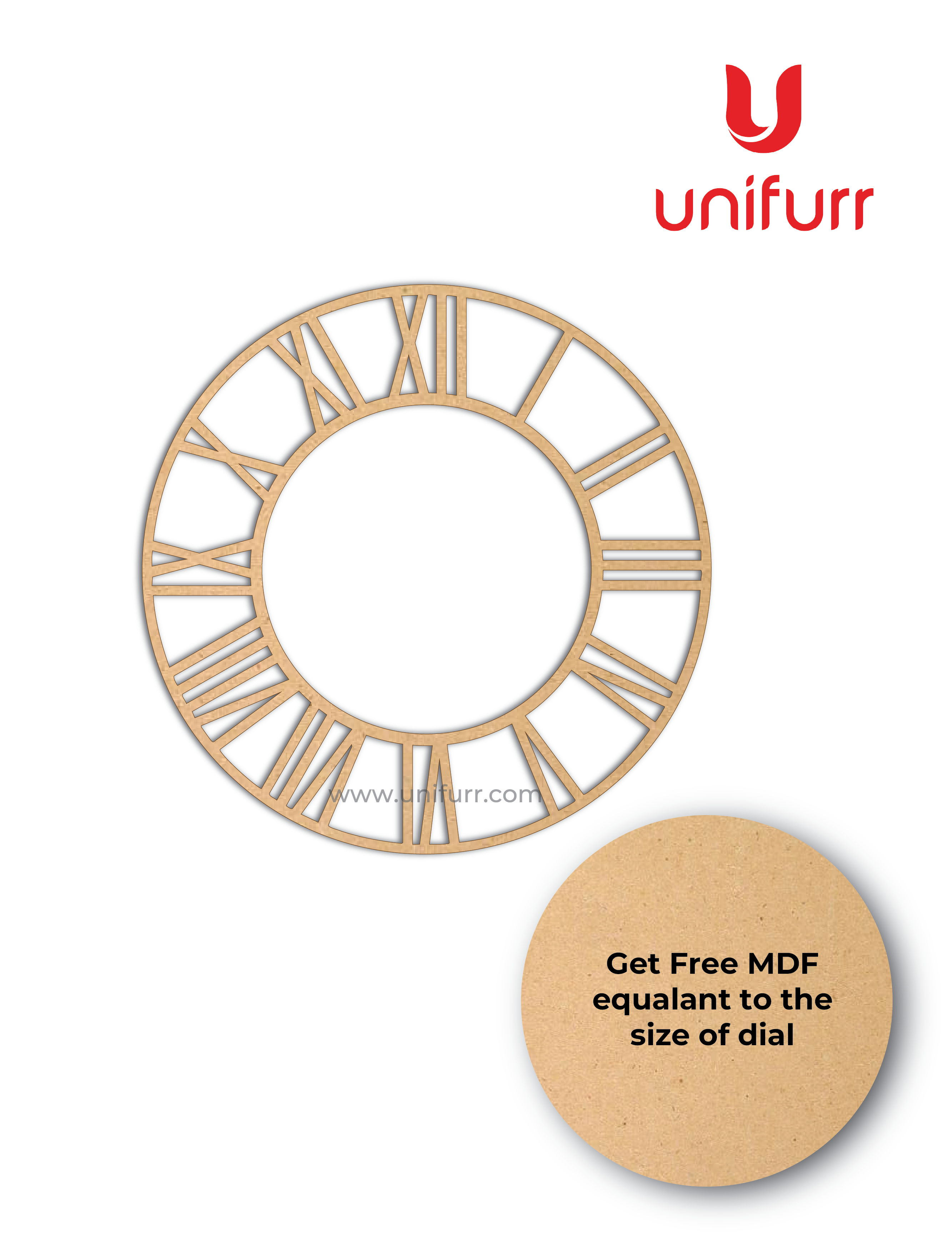 Roman Clock Dial MDF