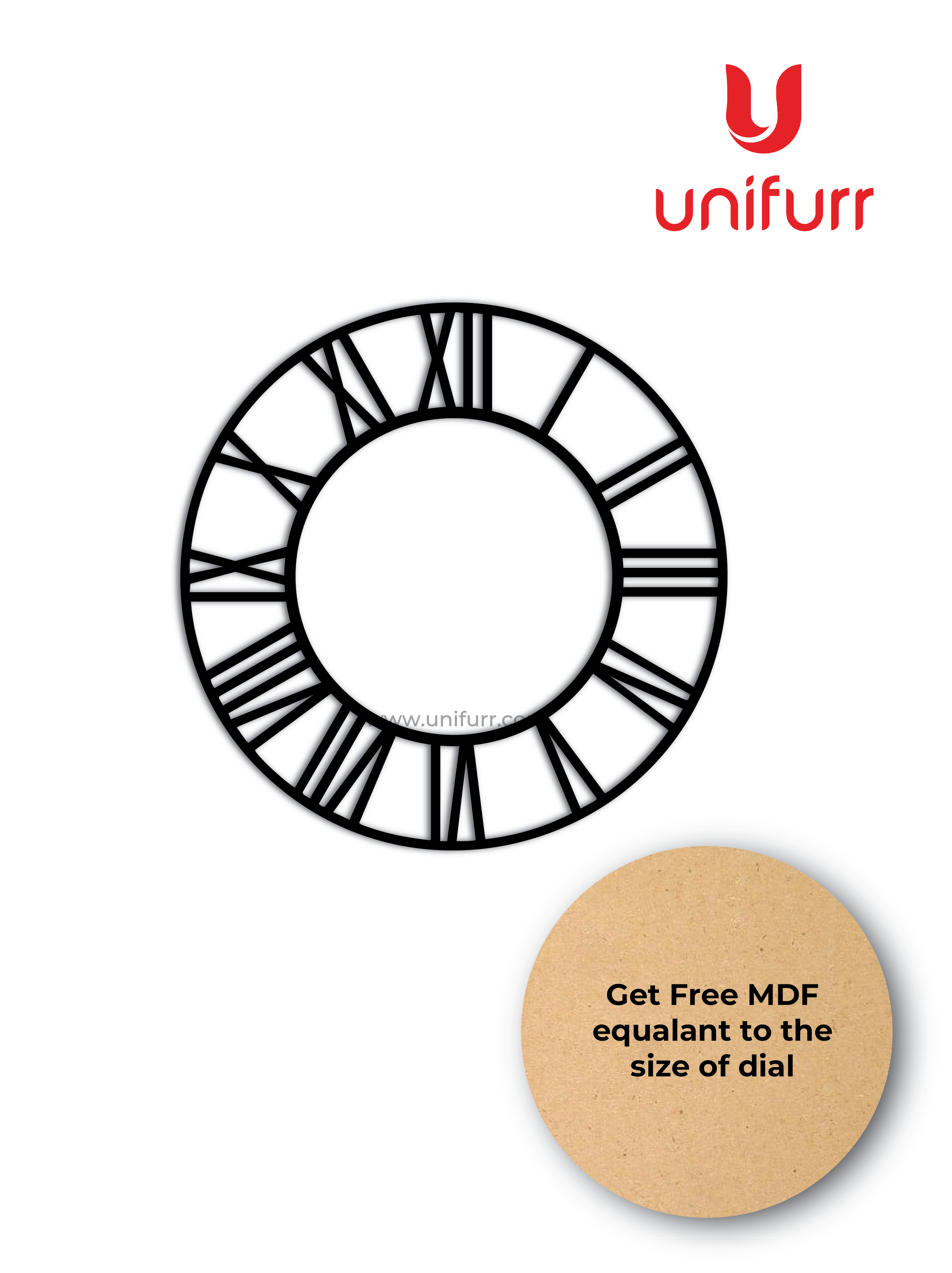 Roman Clock Dial Black Acrylic