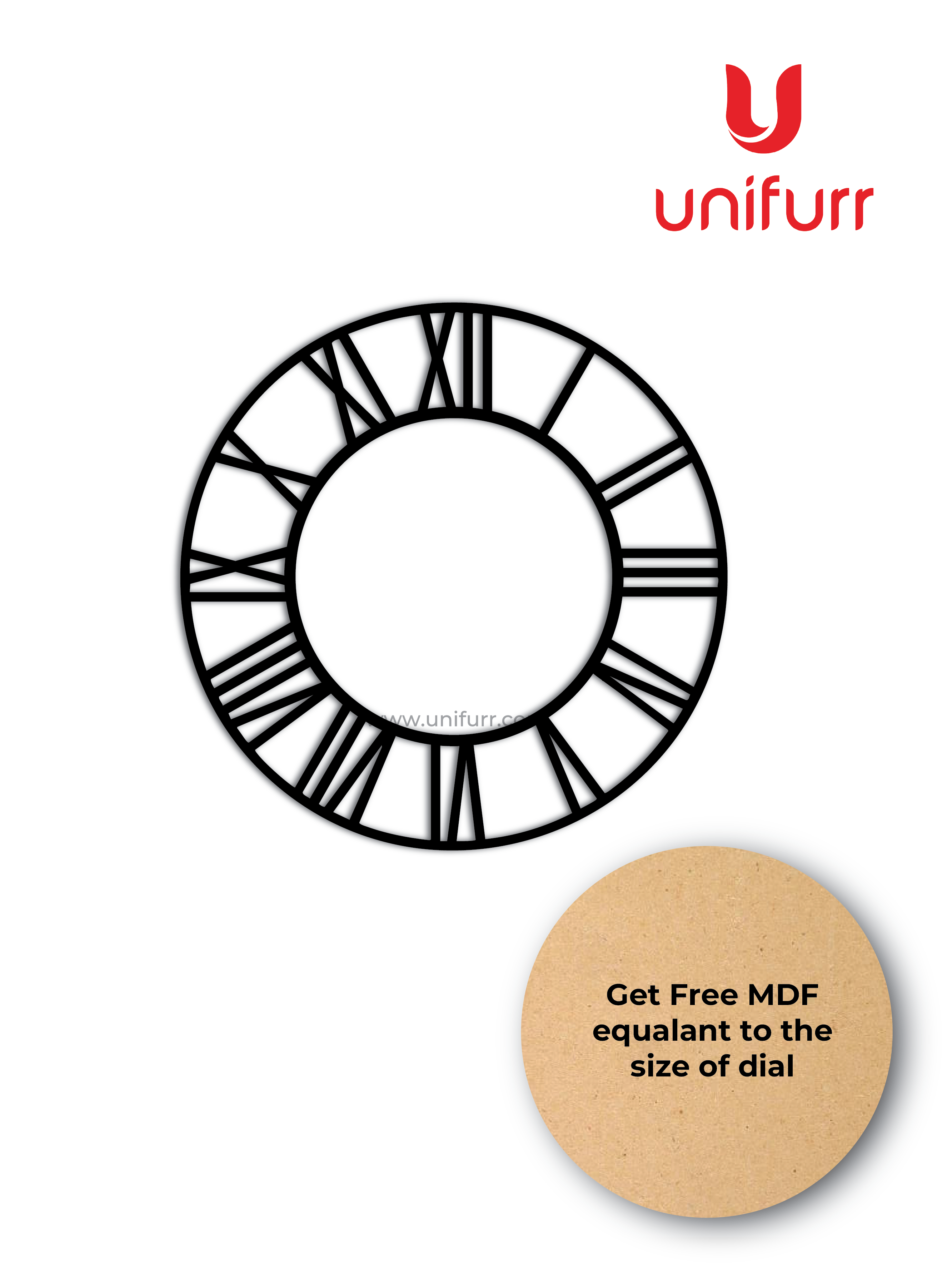 Roman Clock Dial Black Acrylic