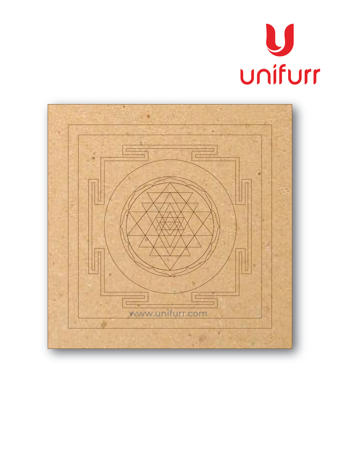 Shri Yantra Square - Lipan Pre-marked MDF