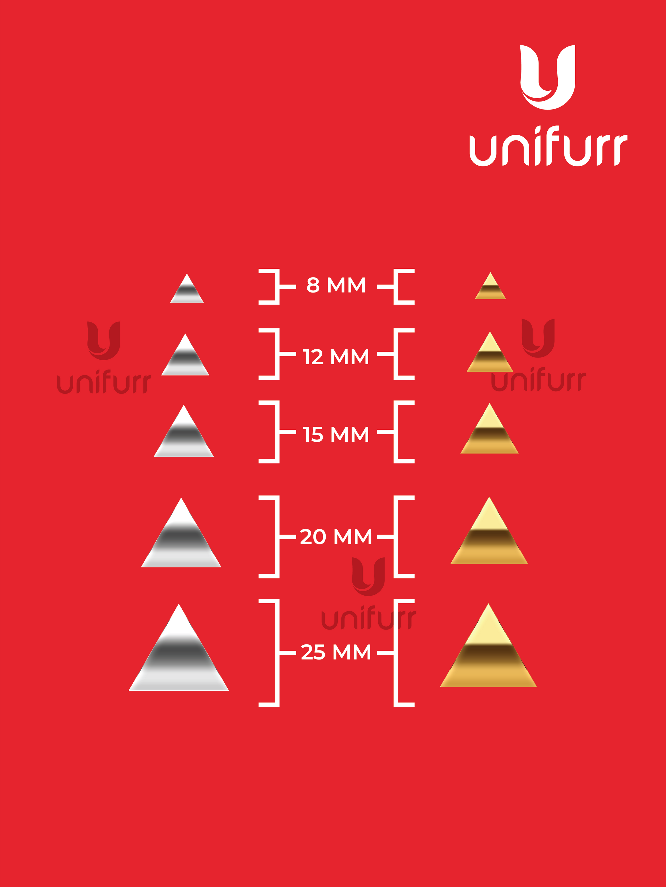 Triangle Acrylic Mirror - 100 Pcs